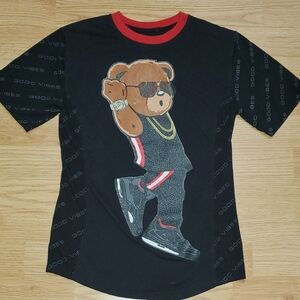 Take That! Bailey Apparel Kids Brown Bear Graphic Tee Good Vibes Size Medium Fun